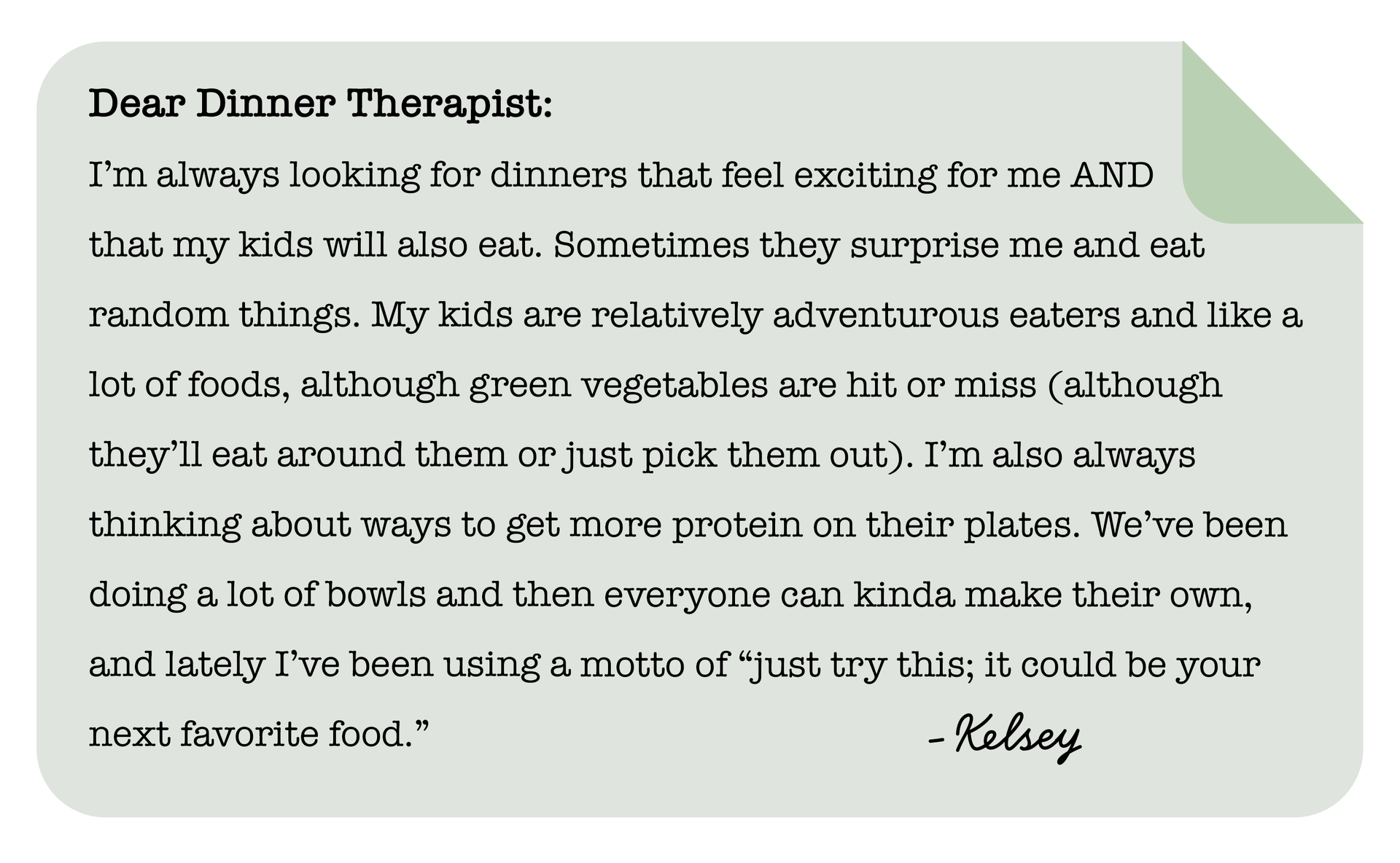 Dear Dinner Therapist