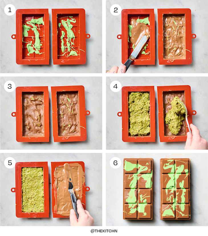 6 steps on how to make Dubai chocolate bars