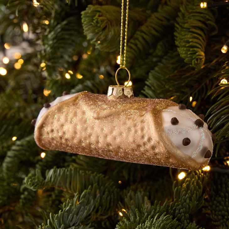 Glass Cannoli Ornament at West Elm