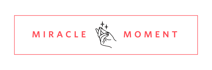 Miracle Moment logo with a hand snapping fingers and sparkles.