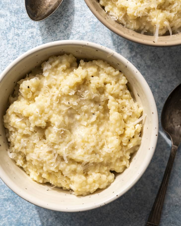 a bowl of Pastina (a variety of pasta consisting of tiny pieces of pasta)