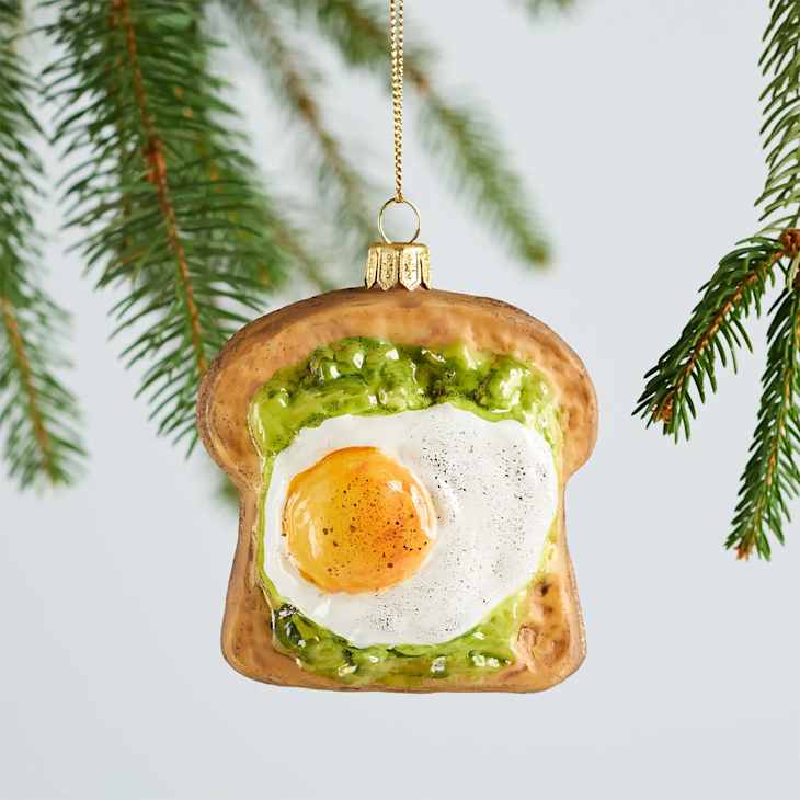 Avocado Toast Glass Ornament at Sur La Table